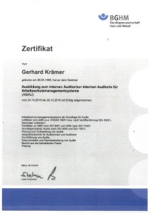 Zertifikat Auditor