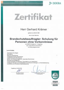 Zertifikat Brandschutzbeauftragter