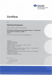 Zertifikat Persönliche Schutzausrüstung
